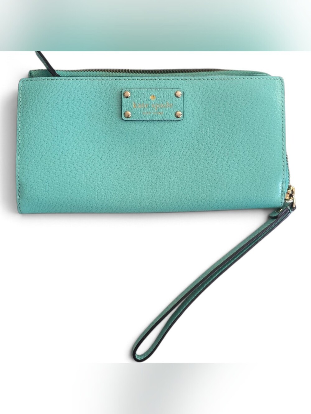 Kate Spade Wellesley Neda Continental Leather Zip-Around Wallet In Teal - Picture 1 of 5